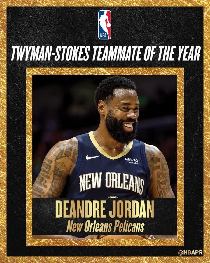 MK体育官方网站-NBA官方：37岁小乔丹获年度最佳队友奖 8分优势险胜霍勒迪